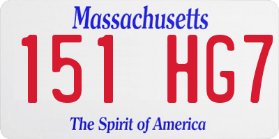 MA license plate 151HG7