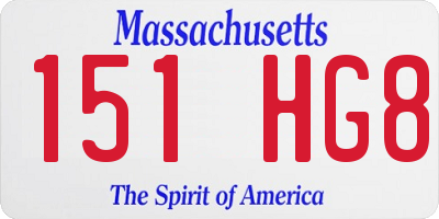 MA license plate 151HG8