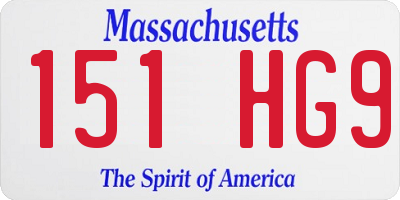 MA license plate 151HG9