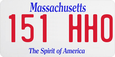 MA license plate 151HH0