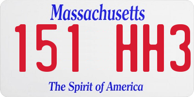 MA license plate 151HH3