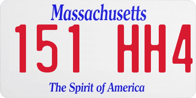 MA license plate 151HH4