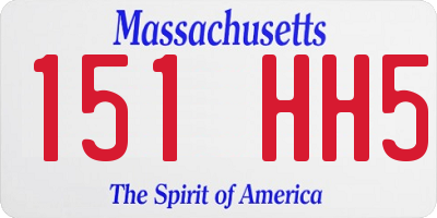 MA license plate 151HH5