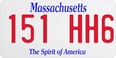 MA license plate 151HH6