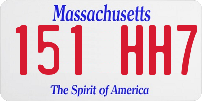 MA license plate 151HH7