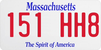 MA license plate 151HH8