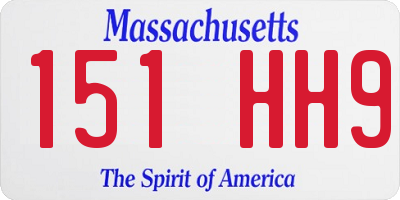 MA license plate 151HH9
