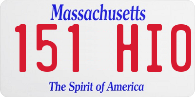 MA license plate 151HI0