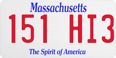 MA license plate 151HI3