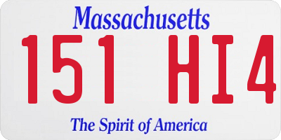 MA license plate 151HI4