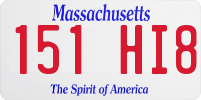 MA license plate 151HI8