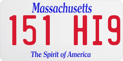 MA license plate 151HI9
