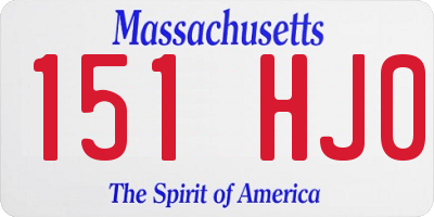 MA license plate 151HJ0