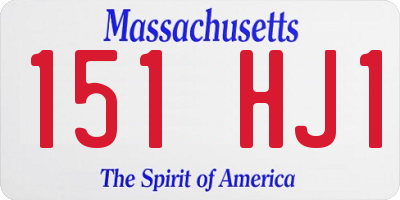 MA license plate 151HJ1