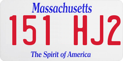 MA license plate 151HJ2