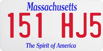 MA license plate 151HJ5