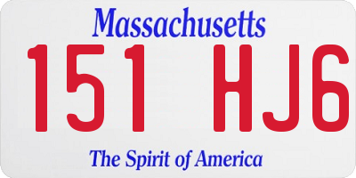 MA license plate 151HJ6