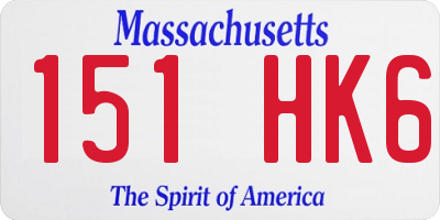 MA license plate 151HK6