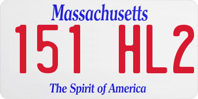 MA license plate 151HL2