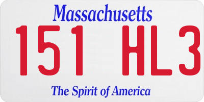 MA license plate 151HL3