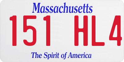 MA license plate 151HL4