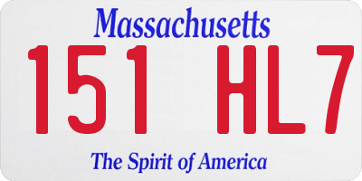 MA license plate 151HL7
