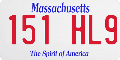 MA license plate 151HL9
