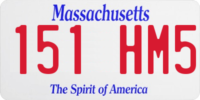 MA license plate 151HM5