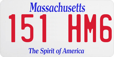 MA license plate 151HM6