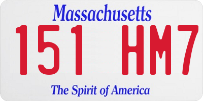 MA license plate 151HM7