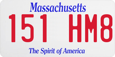 MA license plate 151HM8