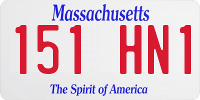 MA license plate 151HN1