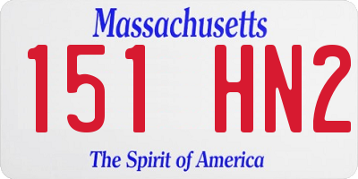 MA license plate 151HN2