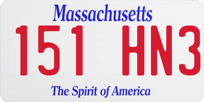 MA license plate 151HN3