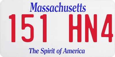 MA license plate 151HN4