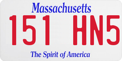 MA license plate 151HN5