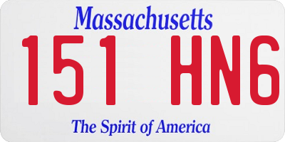 MA license plate 151HN6