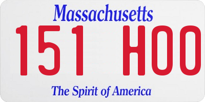 MA license plate 151HO0