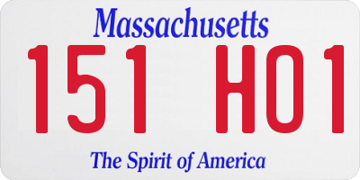 MA license plate 151HO1