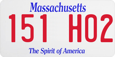 MA license plate 151HO2