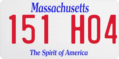 MA license plate 151HO4
