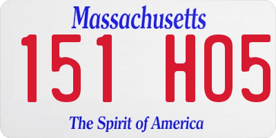 MA license plate 151HO5