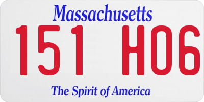 MA license plate 151HO6