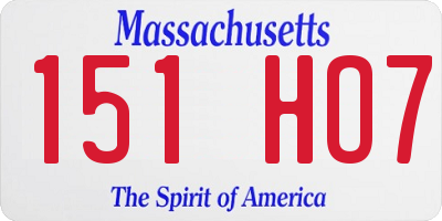 MA license plate 151HO7