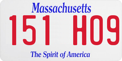MA license plate 151HO9