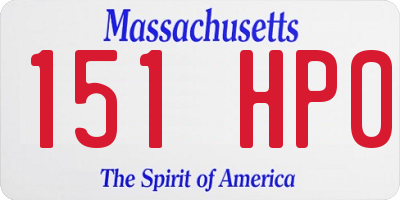 MA license plate 151HP0