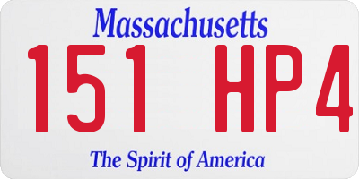MA license plate 151HP4