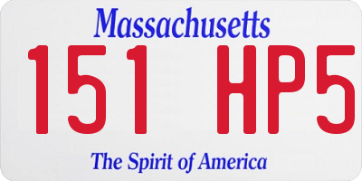 MA license plate 151HP5