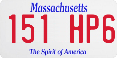 MA license plate 151HP6