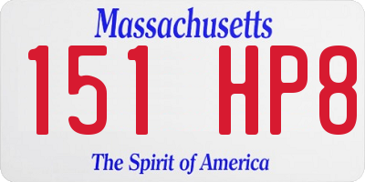 MA license plate 151HP8
